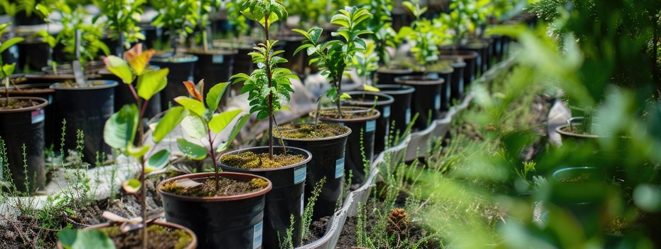 Mangrove saplings being planted by volunteers along a muddy coastline